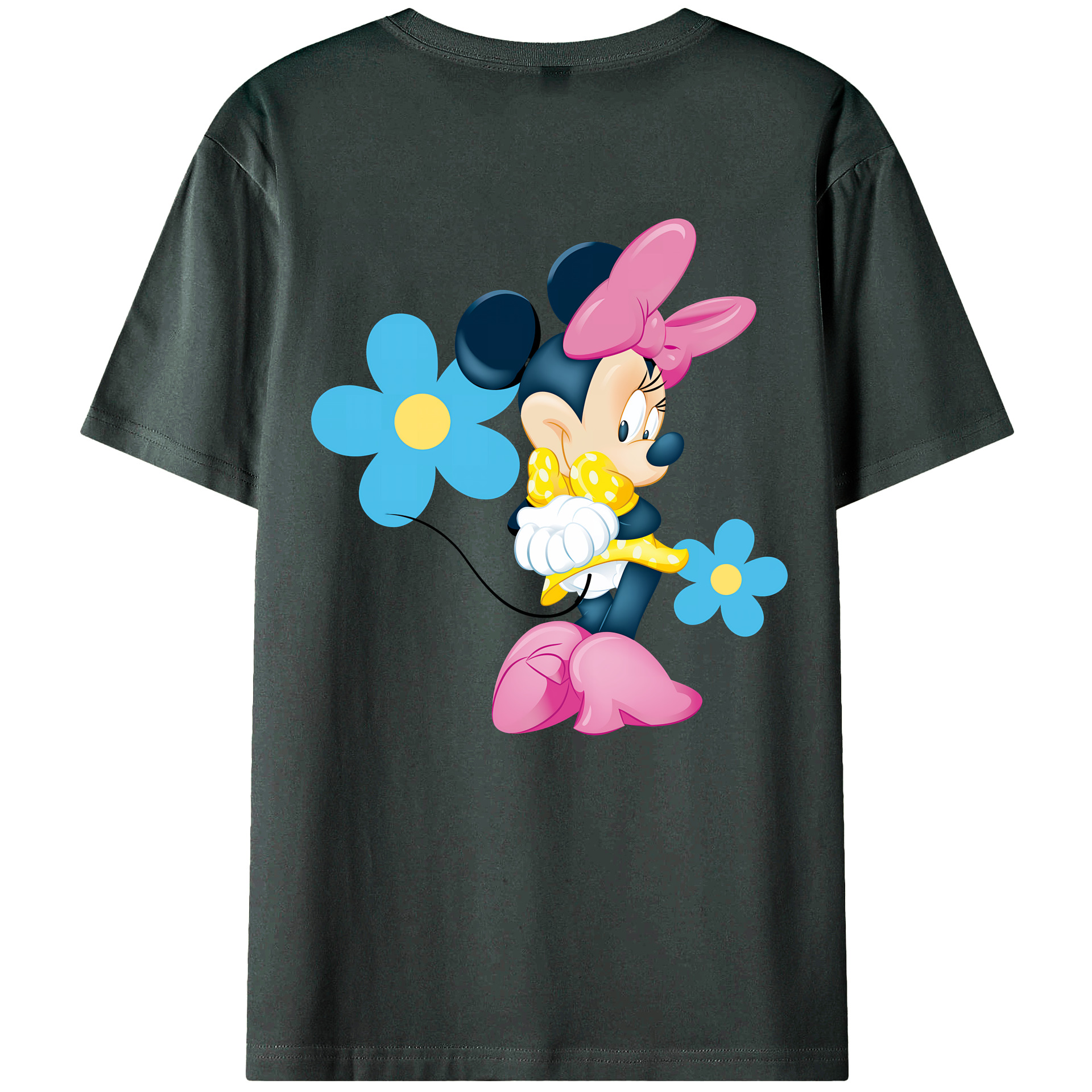 （画像用） ミッキーマウス Mickey Mouse 綿100％ メンズ半袖Tシャツ（バックプリント） 通気性